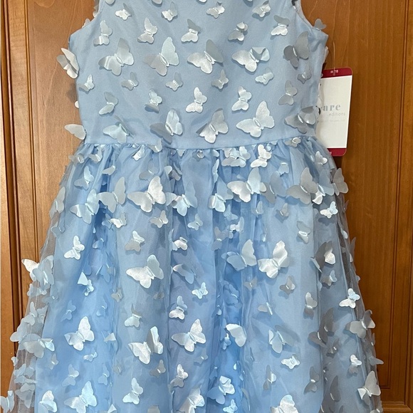 Rare Editions Light Blue Butterfly Dress, NWT, Medium 7/8 - Picture 1 of 3